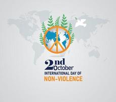 Dia Internacional da Não Violência. 2 de outubro. A violência mata o design de letras. ilustração vetorial. vetor