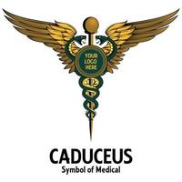 vetor de caduceu de símbolo médico