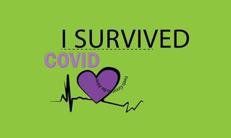 eu sobrevivi ao arquivo de vetor de batimento cardíaco covid-19 grátis