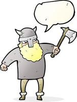 balão de fala desenhado à mão livre guerreiro viking dos desenhos animados vetor