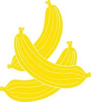 ilustração de cor lisa de bananas vetor