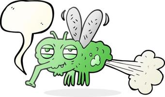 desenho de bolha de fala desenhada à mão livre mosca de peido bruta vetor
