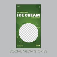 modelo de história de mídia social banner de promoção de venda de sorvete vetor