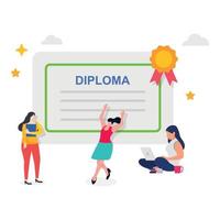 diploma de certificado de graduação, ilustração de certificado de vencedor. vetor