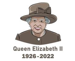 rainha elizabeth terno 1926 2022 rosto retrato marrom britânico reino unido nacional europa país ilustração vetorial design abstrato vetor