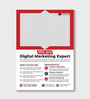 vetor gratuito de design de modelo de folheto de agência de marketing digital corporativo