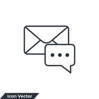 mensagem ícone logotipo ilustração vetorial. modelo de símbolo de bate-papo de envelope e bolha para coleção de design gráfico e web vetor