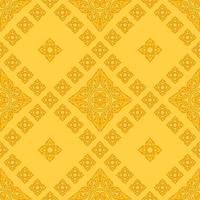 decoração de filigrana de ouro amarelo tailandês sem costura padrão papel de parede de fundo de papel de parede vetor