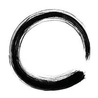ilustração em vetor preto de tinta de pincel de mão círculo enso zen