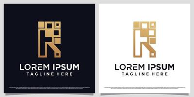 modelo de design de logotipo de letra r gradiente dourado para ícone de negócios com conceito criativo vetor