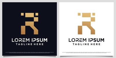 modelo de design de logotipo de letra r gradiente dourado para ícone de negócios com conceito criativo vetor