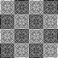 mão desenhando padrão perfeito para azulejo nas cores preto e branco. vetor