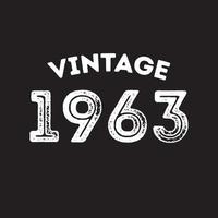 1963 design de camiseta retrô vintage vector fundo preto