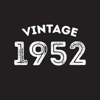 1952 design de camiseta retrô vintage vector fundo preto