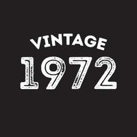 1972 design de camiseta retrô vintage vector fundo preto