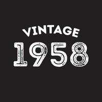 1958 design de camiseta retrô vintage vector fundo preto