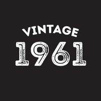 1961 vintage retrô design de camiseta vector fundo preto