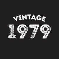 1979 vintage retrô design de camiseta vector fundo preto