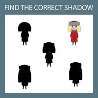 encontre a sombra correta com brinquedos coloridos. jogo educativo para crianças. vetor
