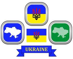 botão de mapa da ucrânia de cores diferentes em um fundo branco vetor