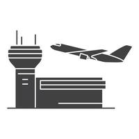 aeroporto e avião icon.air liner line art.vector outline.isolated em background.symbol branco para um aplicativo móvel ou site. vetor