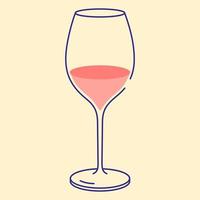 ilustração vetorial de ícone de copo de vinho branco, design plano vetor