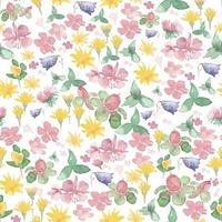 impressão de ilustração de padrão floral em aquarela, design delicado vetor