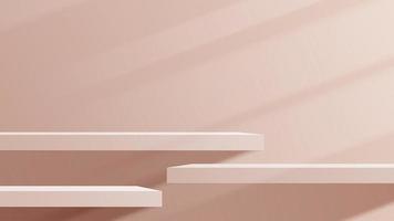 exibição de pódio rosa cena de exibição de produto de fundo mínimo de luz abstrata para apresentação de cosméticos, marcas e embalagens. palco de estúdio com sombra de fundo de folha. desenho vetorial vetor