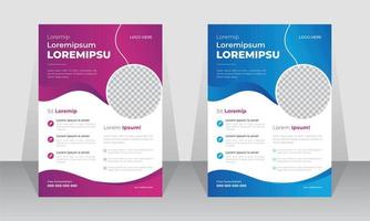 design de modelo de panfleto de negócios corporativos modernos, marketing, proposta de negócios, propaganda, esquema de duas cores com tamanho a4. vetor