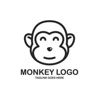 design de logotipo de cara de macaco fofo vetor