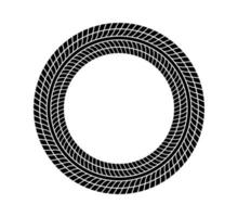 quadro de círculo de piso de pneu automático. padrão de pneu de carro e motocicleta, impressão da faixa do piso do pneu da roda. borda redonda de pneu preto. ilustração vetorial isolada no fundo branco vetor