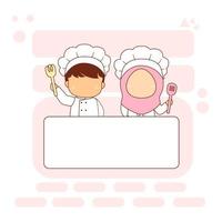 chef fofo e kawaii vetor