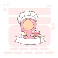 chef fofo e kawaii vetor