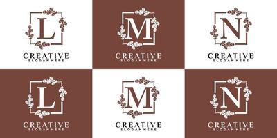 design de logotipo monograma inicial último lmn com estilo e conceito criativo vetor