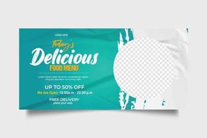 promoção de mídia social de alimentos e modelo de design de postagem de banner da web vetor