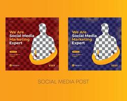 modelo de postagem de mídia social de marketing de negócios digitais e banner de marketing de negócios vetor