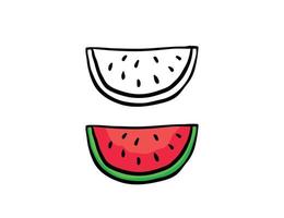 ilustração de frutas frescas de melancia desenhada à mão vetor