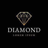 design de logotipo de joias de diamante dourado de luxo vetor