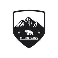 ícone de montanha de urso polar vetor