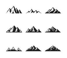 ícones de montanha em um fundo branco vetor