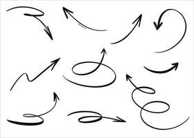 conjunto de setas variadas pretas para negócios e educação. modelo de design preto moderno. ilustração vetorial isolado. vetor