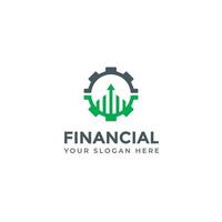 logotipo de ferramentas de gestão financeira com modelo de logotipo de seta vetor