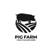 vetor de logotipo de fazenda de porco