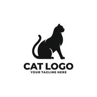 vetor de logotipo plano simples de gato