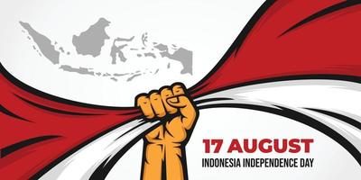 feliz dia da independência indonésia vetor