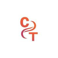 design de logotipo de cor laranja ct para sua empresa vetor