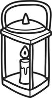 ilustração de lanterna vintage desenhada de mão vetor