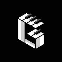 letra g piano musical logotipo empresarial moderno vetor