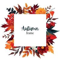 banner floral de outono, modelo de design, ilustração em aquarela vetorial desenhada à mão vetor