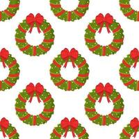 ilustração em vetor de padrão de guirlanda de Natal. sem costura padrão de decorações de Natal.